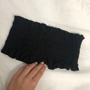 NASTYGAL black ruched bandeau top.